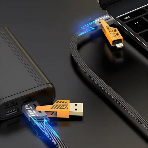 Fast Charging 3 in 1 Charging Cable - 1 Pcs - Type C & iPhone Compatible